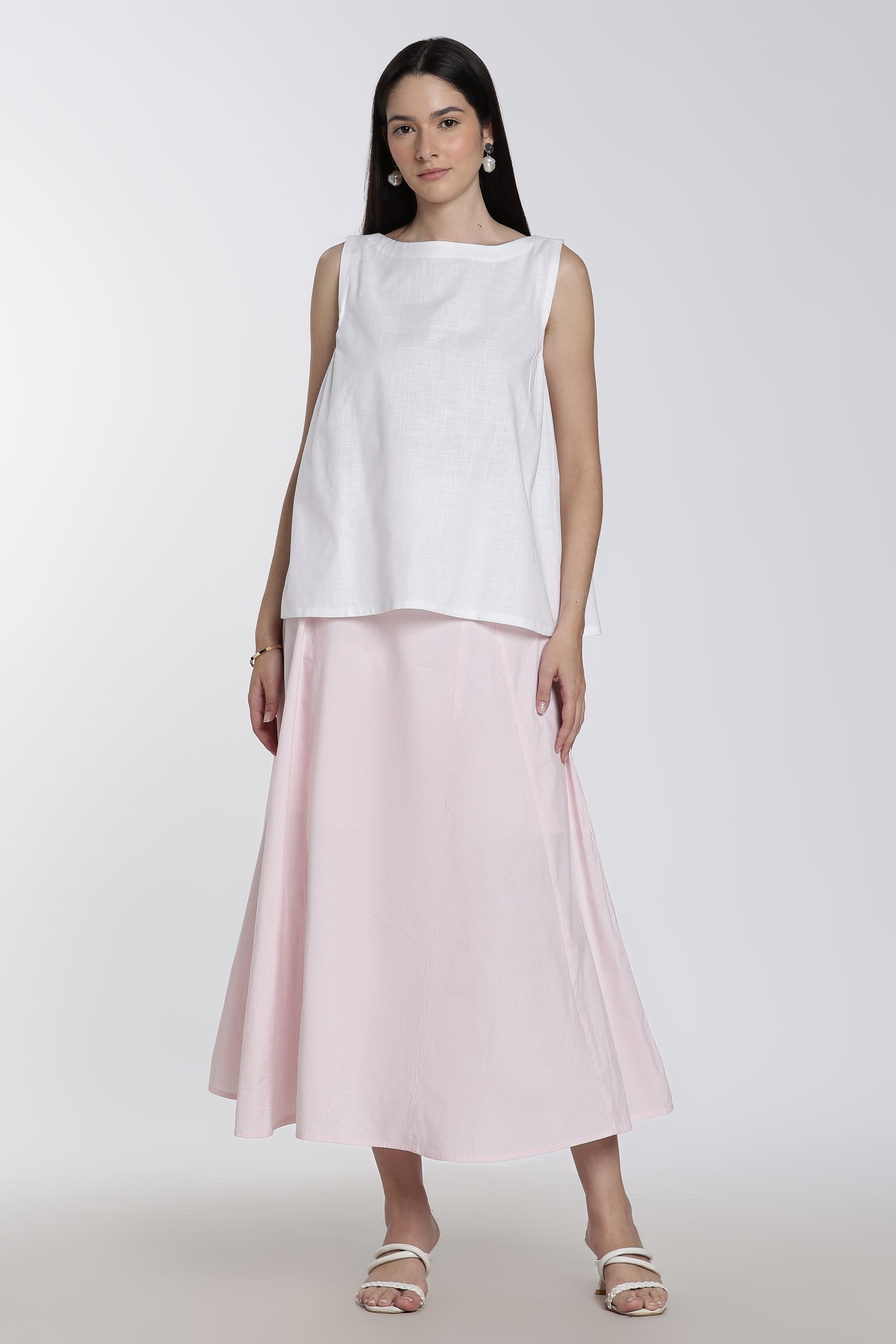 Cotton Long Skirt and Top Set