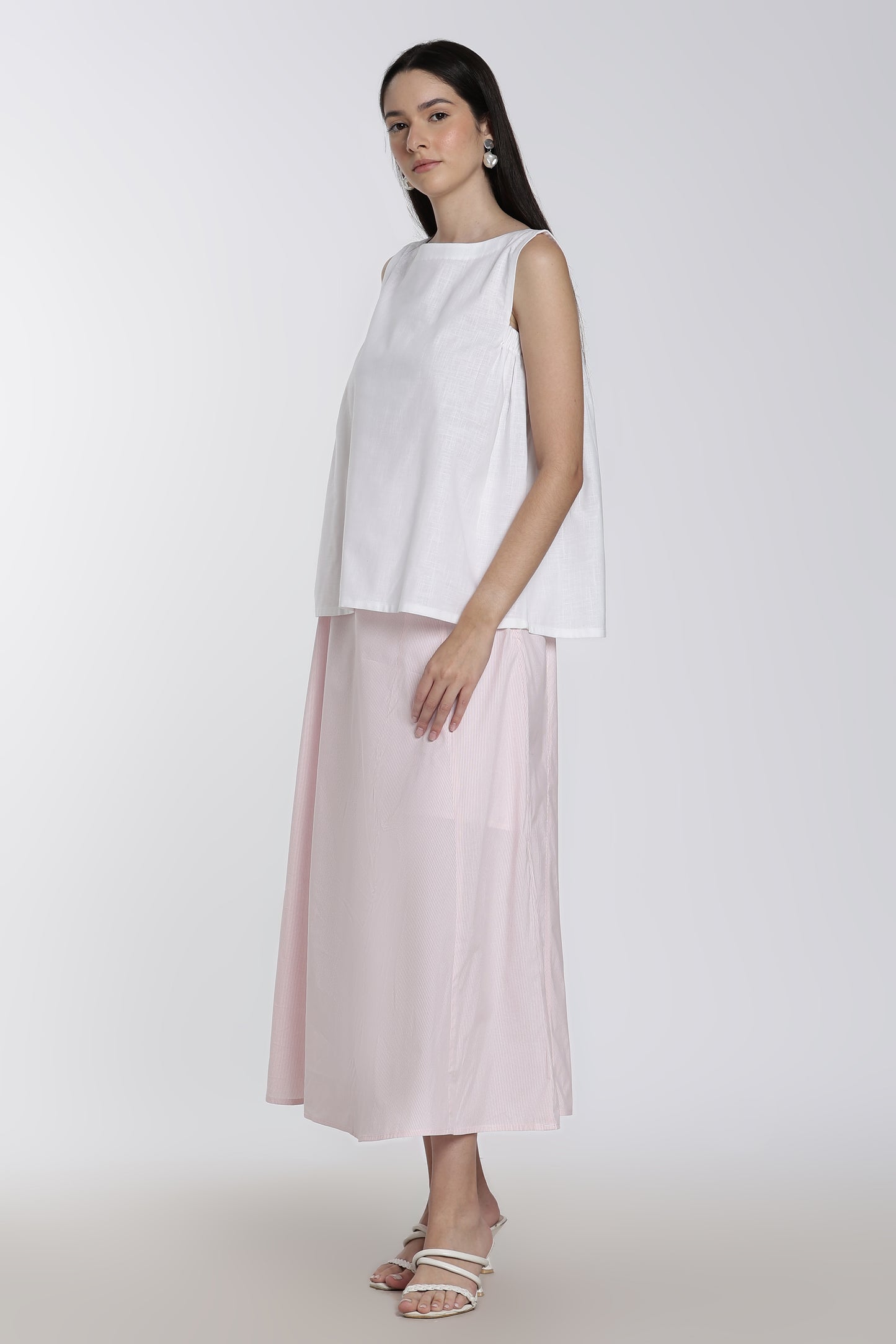 White Boat-Neck Top