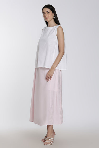 White Boat-Neck Top